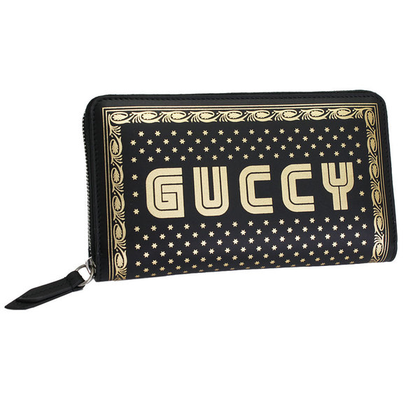Gucci Wallet Zip Long GUCCY Black Leather - Picture 1 of 4
